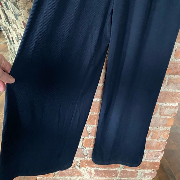 NWT PRETTYGARDEN Elegant Navy Sleeveless Long Jumpsuit, Ribbed Knit, Mock Neck - Picture 7 of 15
